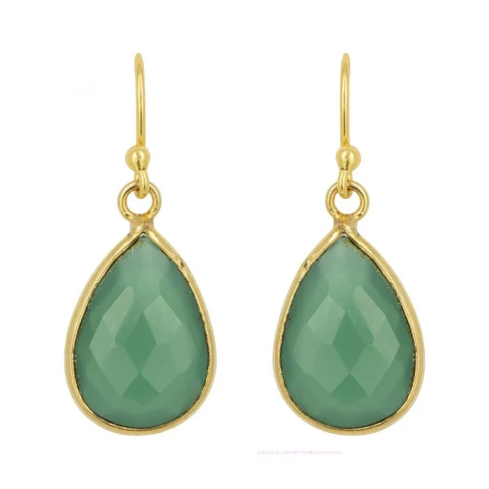 Bohemian Drop Earrings with Tassels -Ashiana Ava Earrings Green Onyx