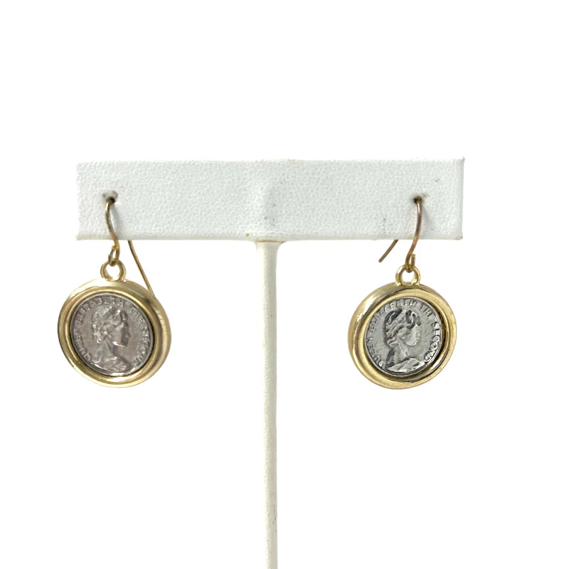 Drop Earrings with Matte Finish -Gold & Silver Coin Earrings