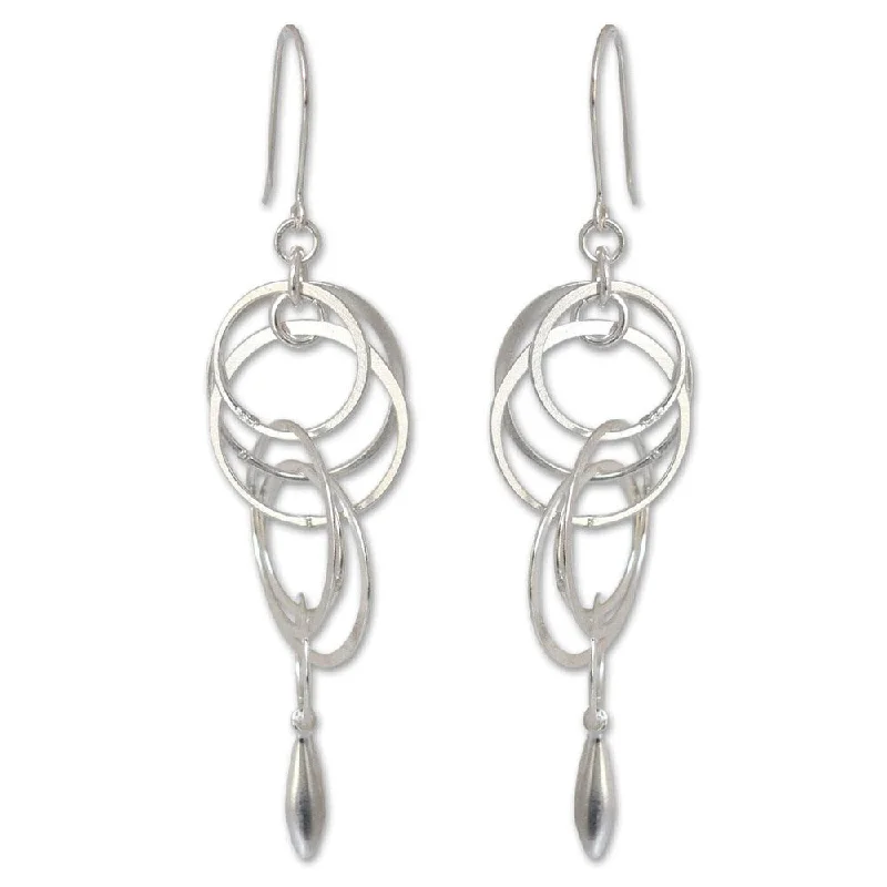 Drop Earrings for Shopping Trip -Handmade Sterling Silver 'Magic' Earrings (Thailand)