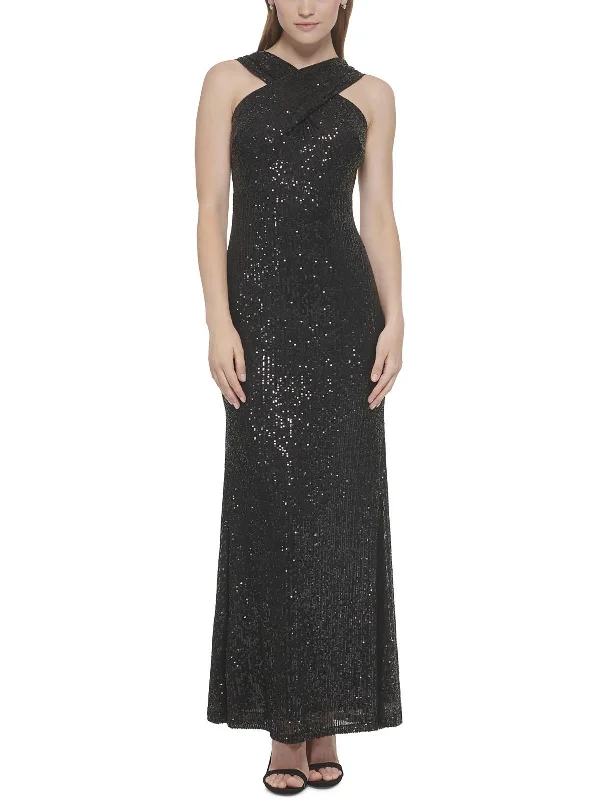 Office Dresses for Business -Womens Sequined Long Evening Dress