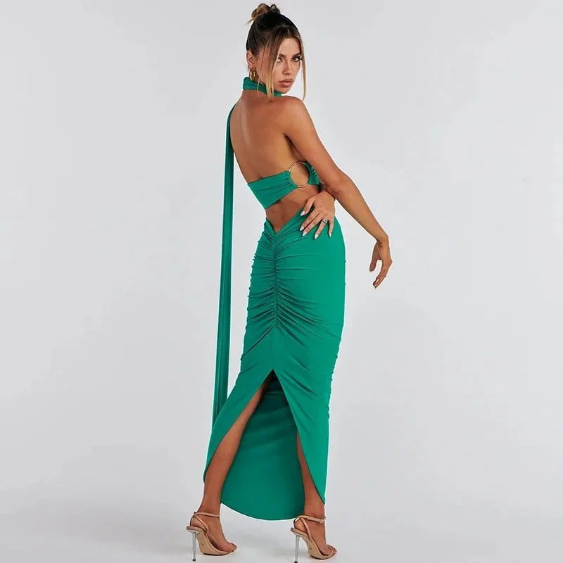 Beach Dresses for Coastal -Fashion Backless Sexy Dress Set