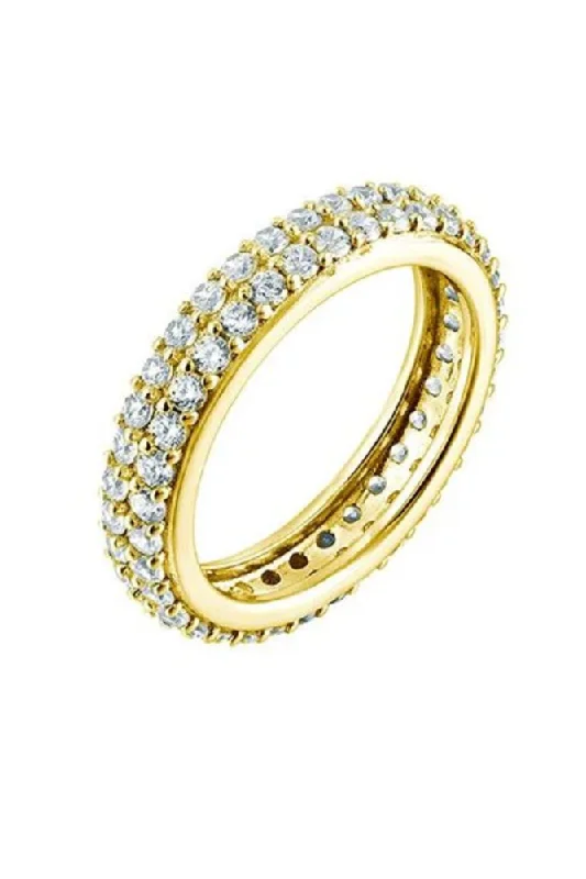 Rings with natural amber for warm glow -Gold Pave Eternity Ring By Susan Rose