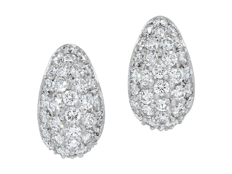 Drop Earrings with Abstract Designs -Tallarico Diamond Earrings in 18K White Gold