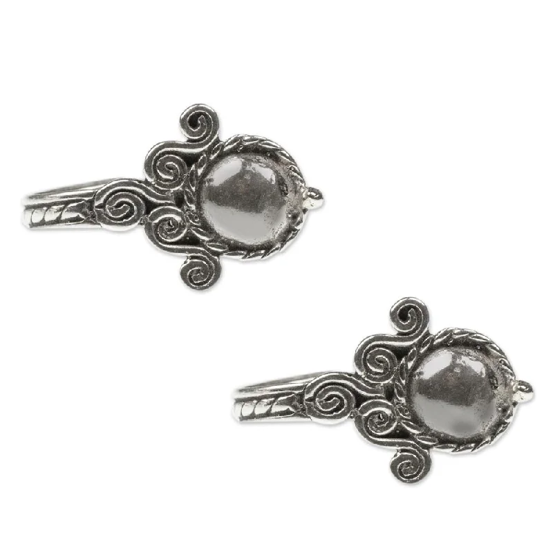 Small Drop Earrings for Delicate -Handmade Sterling Silver 'Beautiful Baroque' Earrings (Mexico)