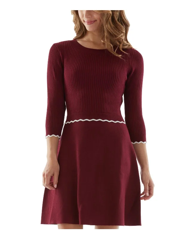 Work Dresses for Professional -Juniors Womens Knit Ribbed Sweaterdress