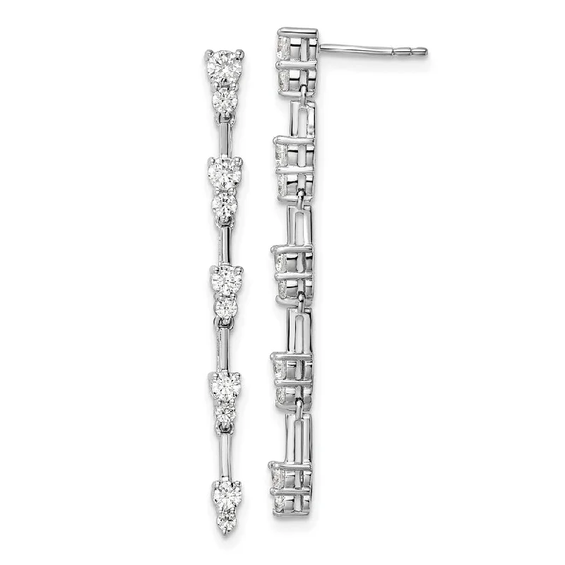 Drop Earrings for Engagement Party -14K White Gold 1 ct Lab Grown Diamond Dangle Earrings VS Clarity, G-H Color