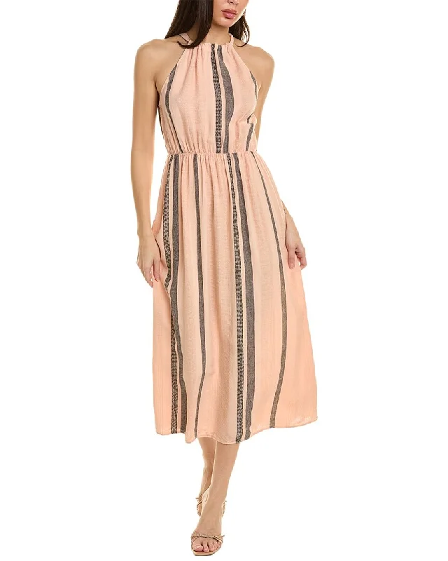 Low-waisted Dresses for Relaxed -Bella Dahl Halter Linen-Blend Maxi Dress