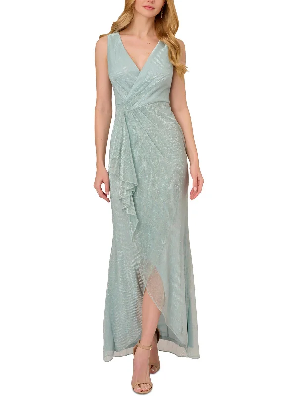 Modern Dresses for Trendy -Womens Metallic Long Wrap Dress