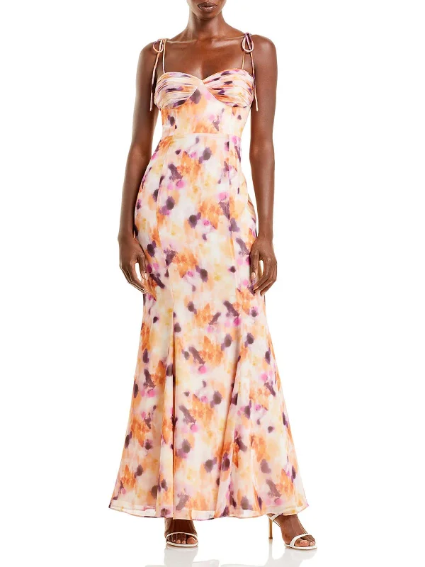 Nylon Dresses for Stretchable -Womens Printed Long Maxi Dress