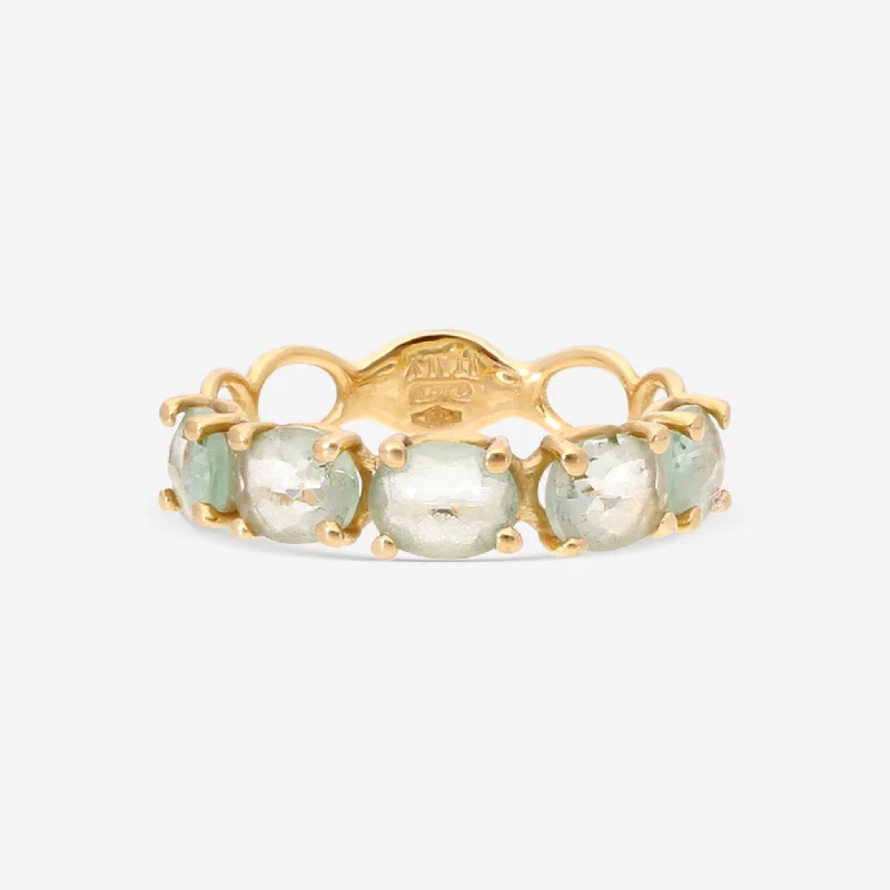 Rings with claw-set moonstone for mystique -Nanis Ipanema 18K Yellow Gold Rock Crystal Stone Ring AH16-565