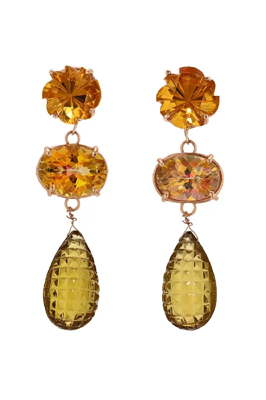 Floral Drop Earrings with Petals -Remy Earrings