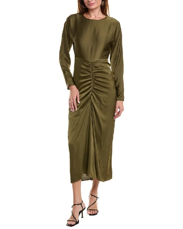 Khaki Dresses for Casual -Taylor Satin Maxi Dress