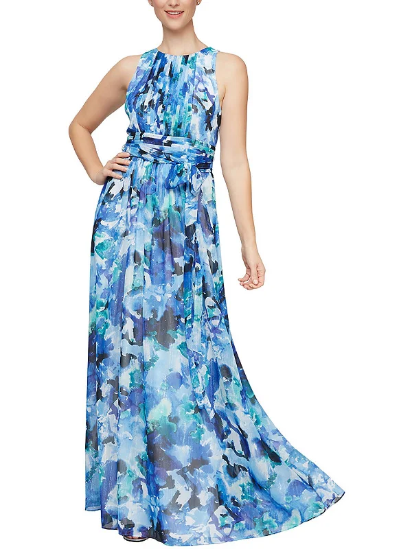 Green Dresses for Nature -Womens Chiffon Maxi Evening Dress