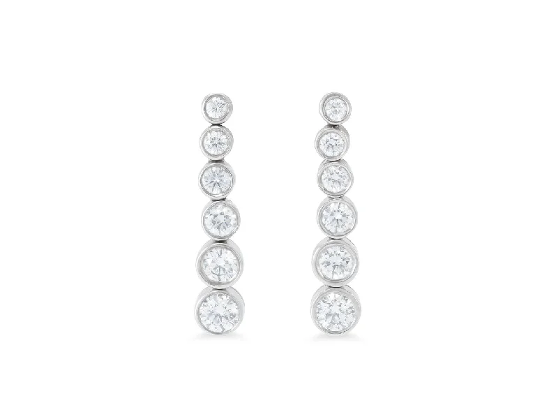 Drop Earrings with Infinity Symbols -Tiffany & Co. 'Jazz' Diamond Earrings in Platinum