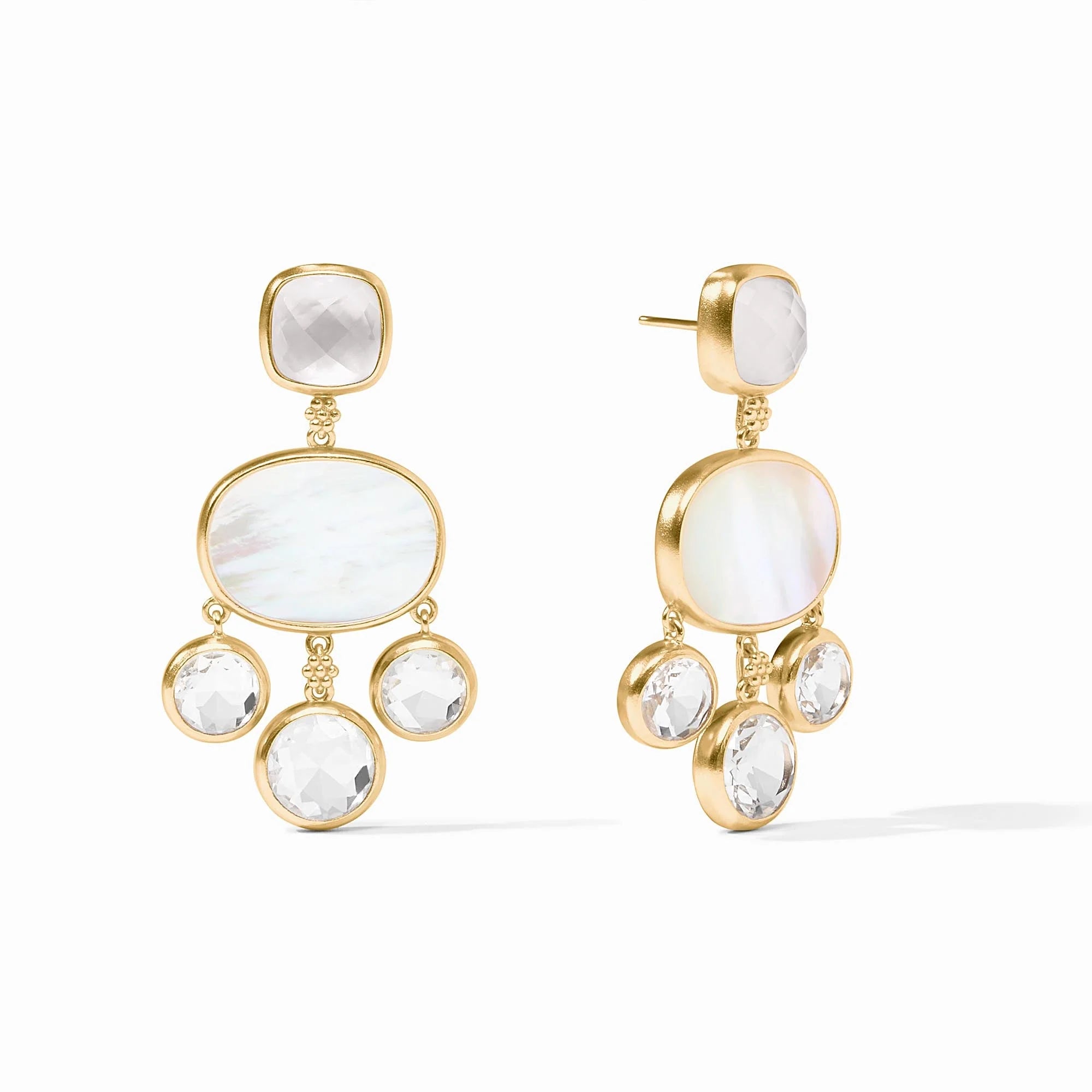 Rose gold rings featuring delicate pearl inlays -Kaleidoscope Chandelier Earring in Clear Crystal