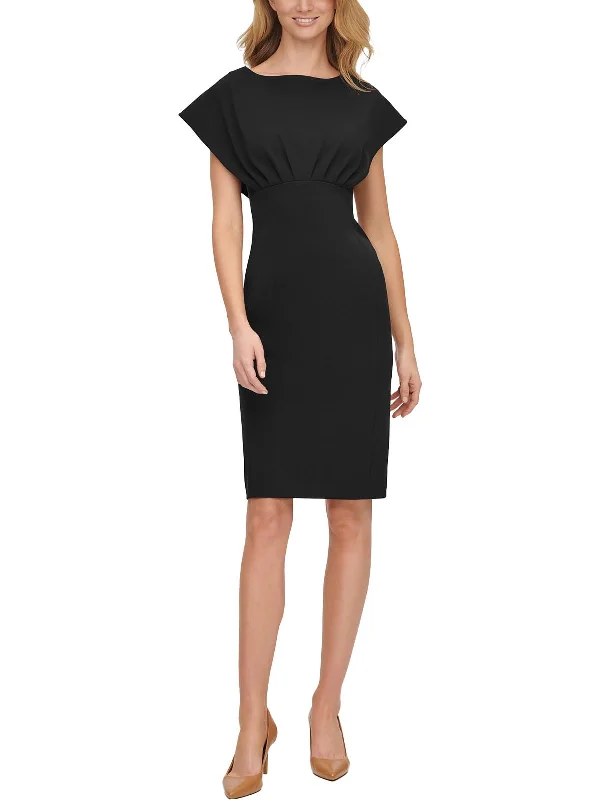 Party Dresses for Celebration -Womens Knee Length Boat Neck Sheath Dress