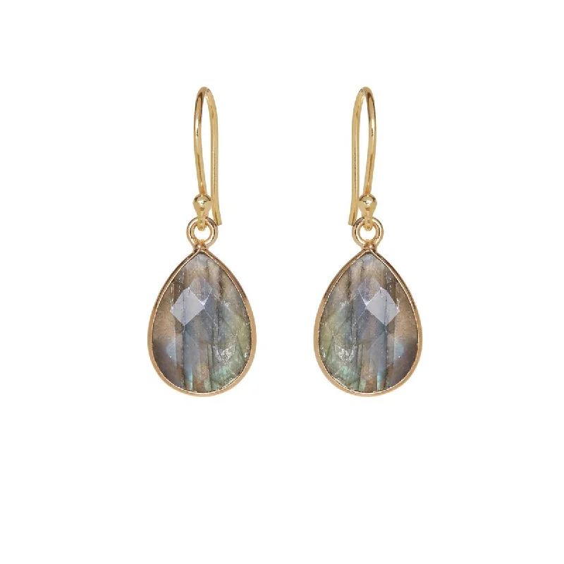 Retro Drop Earrings for Nostalgia -Ashiana Ava Earrings Labradorite