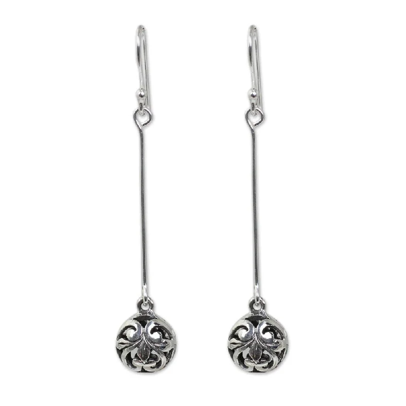 Drop Earrings for Party Look -NOVICA Handmade Sterling Silver 'Filigree Charm' Earrings (Thailand)