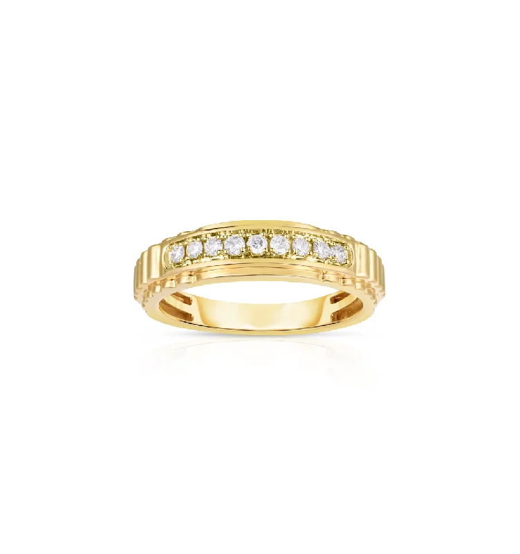 Sabel Collection Yellow Gold Diamond Men's Ring