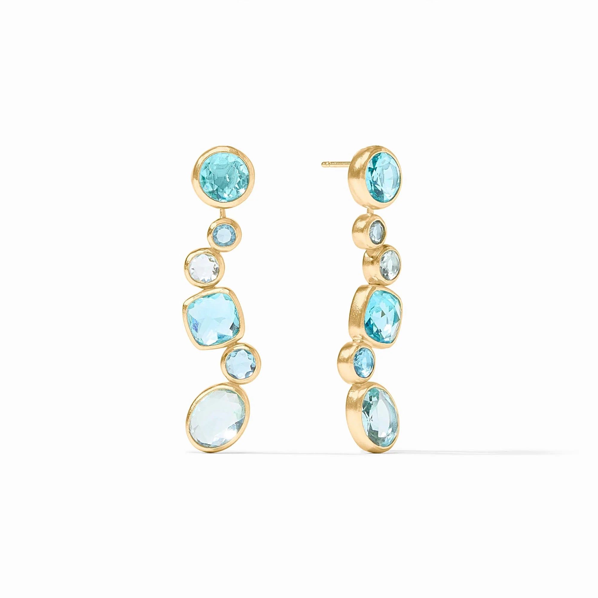 Rings with raw topaz for icy charm -Kaleidoscope Chandelier Earring Jacket in Bahamian Blue