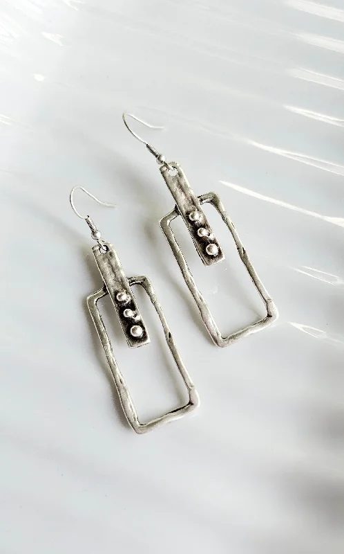 Screw Back Drop Earrings for Security -Linear Luxe Earrings