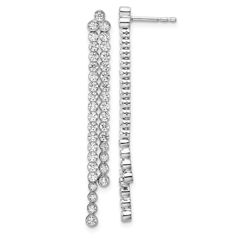 Drop Earrings for Travel Look -14K White Gold 1.6 ct Lab Grown Diamond Dangle Earrings VS Clarity, G-H Color