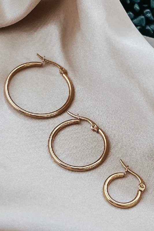 Heavy Duty Drop Earrings for Durability -Pam Gold Hoop Earrings