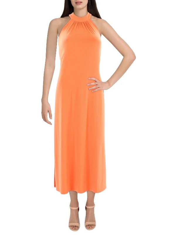 Formal Dresses for Occasions -Womens Knit High Neck Maxi Dress