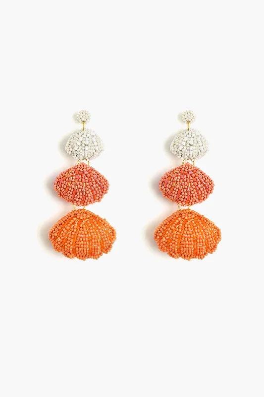 Rings with starburst topaz for radiant beauty -Sunset Seashell Earring