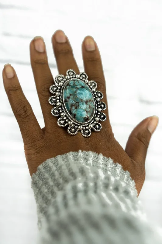 Rings with labradorite stones for mystic flash -SALE! Turquoise Mirror Lake Ring