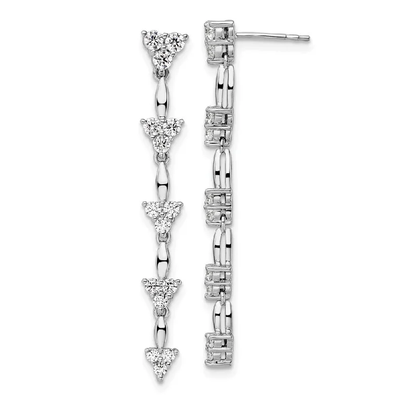 Drop Earrings for Graduation Day -14K White Gold 1 ct Lab Grown Diamond Marquise Cluster Dangle Earrings VS Clarity, G-H Color