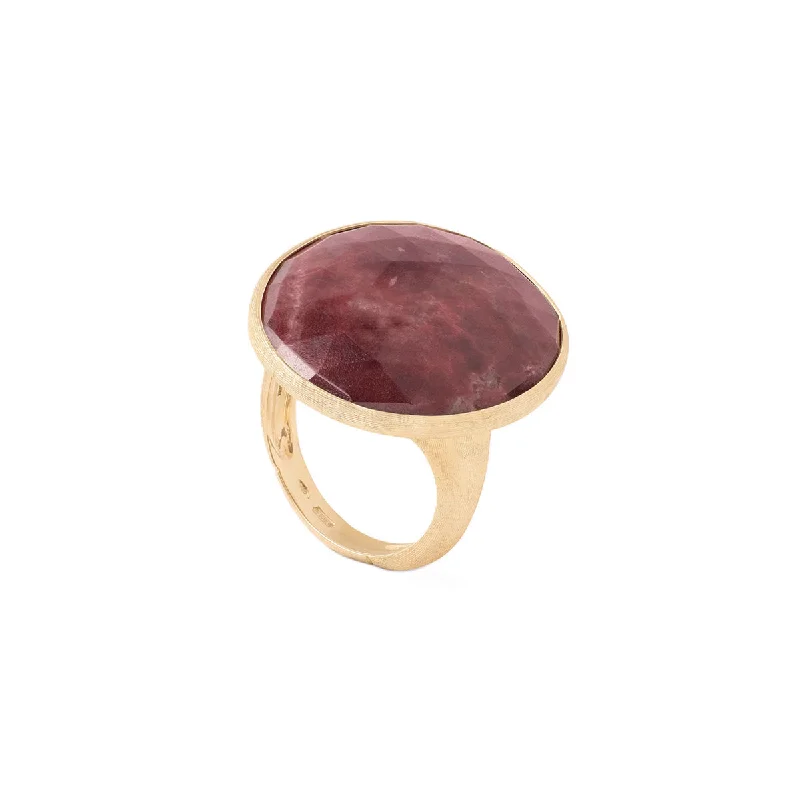 Rings with gothic rose quartz for drama -Marco Bicego Lunaria Cocktail Thulite Ring