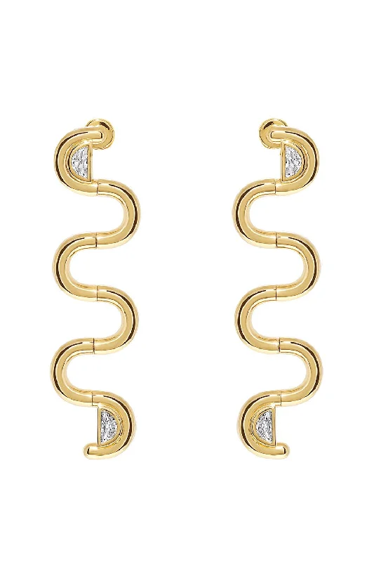 Screw Back Drop Earrings for Security -Edessa Diamond Earrings