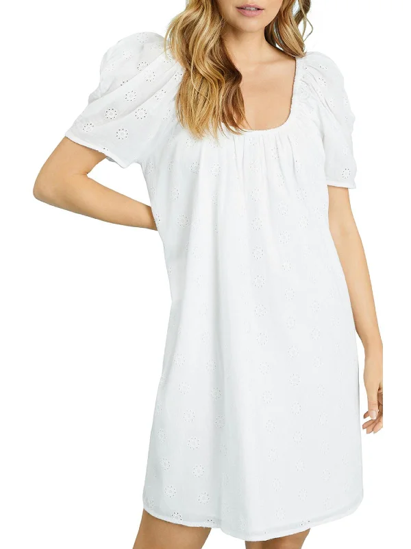 Polyester Dresses for Durable -Summer Fling Womens Casual Eyelet Tunic Dress