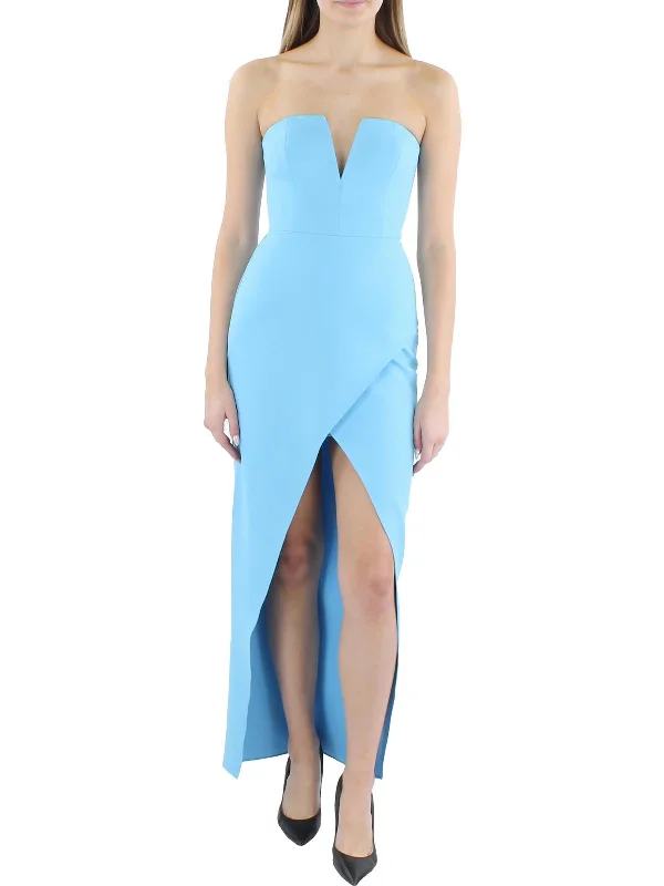 Modern Dresses for Trendy -Womens Crepe Strapless Evening Dress