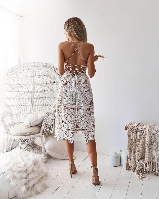 Wrap Dresses for Adjustable -Sling lace halter dress