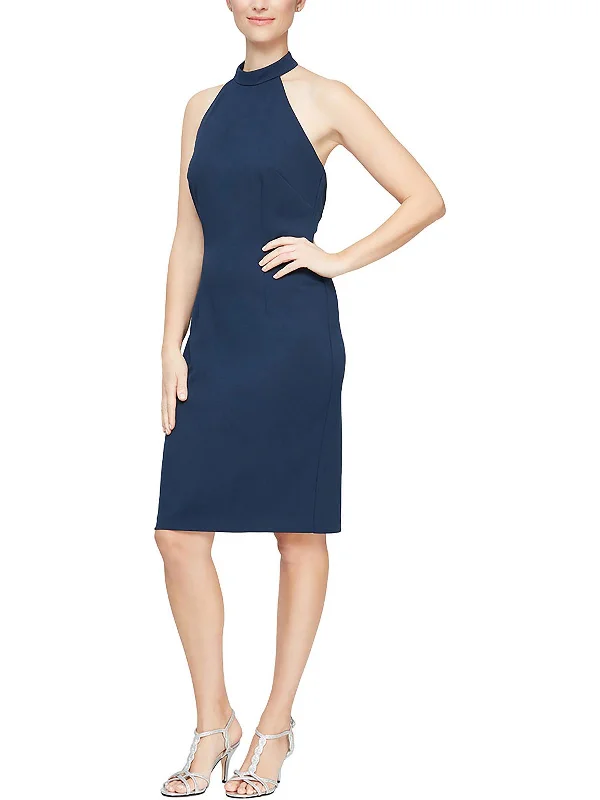 Cotton Dresses for Comfort -Womens Ruffled Midi Sheath Dress