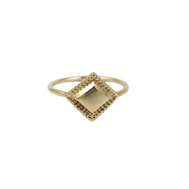 Rings with wave patterns for ocean vibes -Square Milli Ring