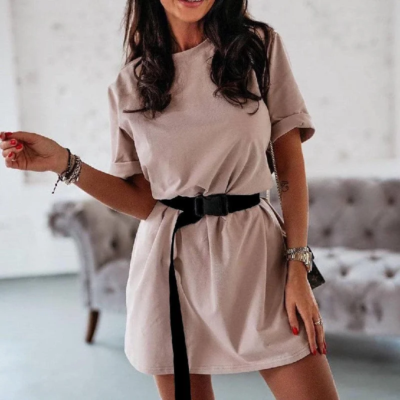 Party Dresses for Celebration -Casual solid color fashion dress