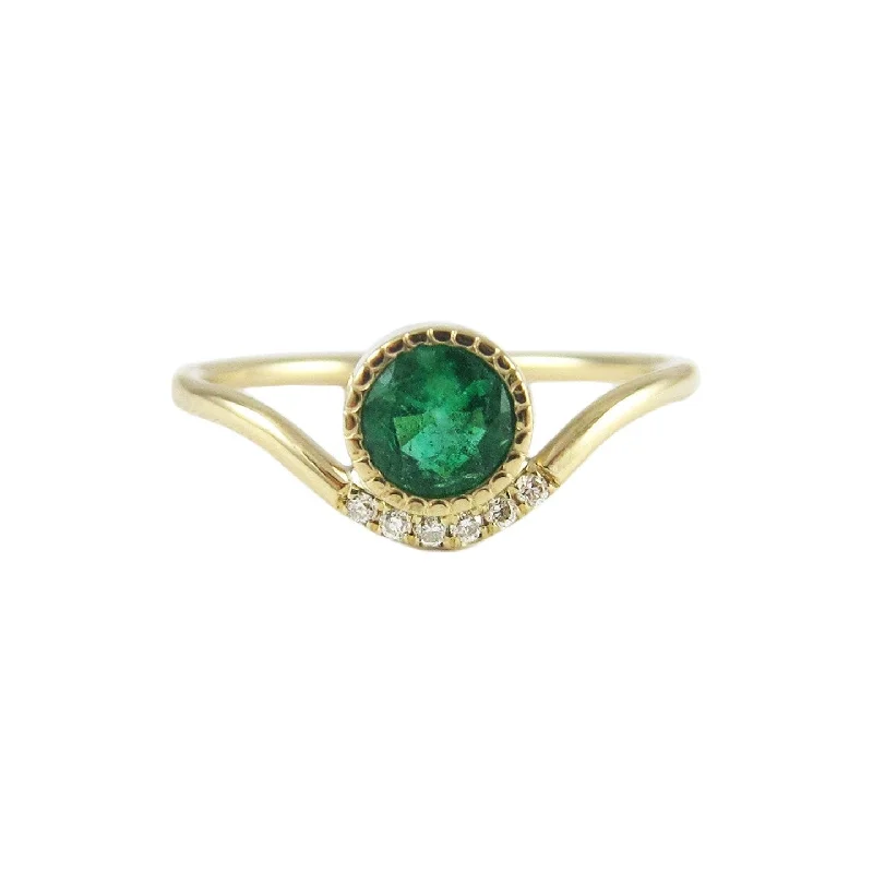 Rings with polished jade for smooth calm -Emerald Wave Ring