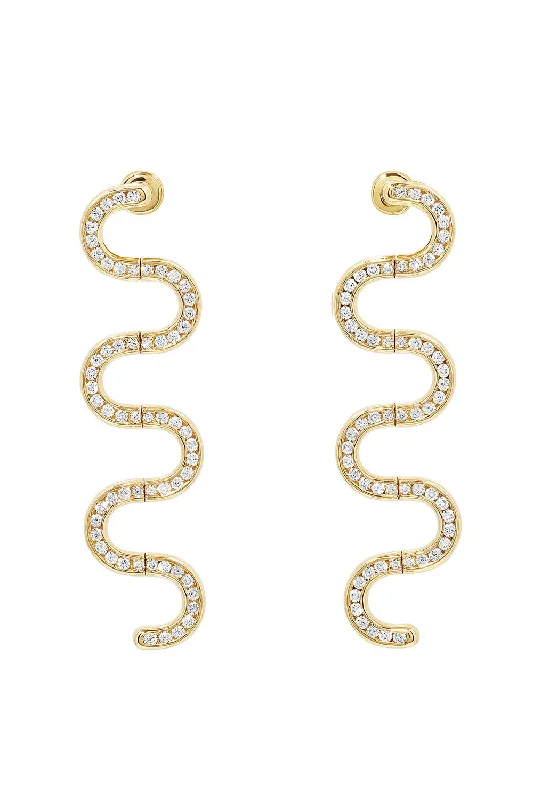 Leverback Drop Earrings for Comfort -Edessa Pavé Earrings