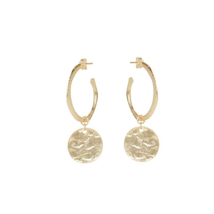 Indian Drop Earrings with Intricacy -Ashiana Esmeralda Hoop Earrings Gold