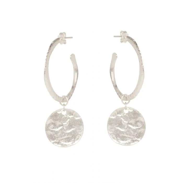 African Drop Earrings with Culture -Ashiana Esmeralda Hoop Earrings Silver