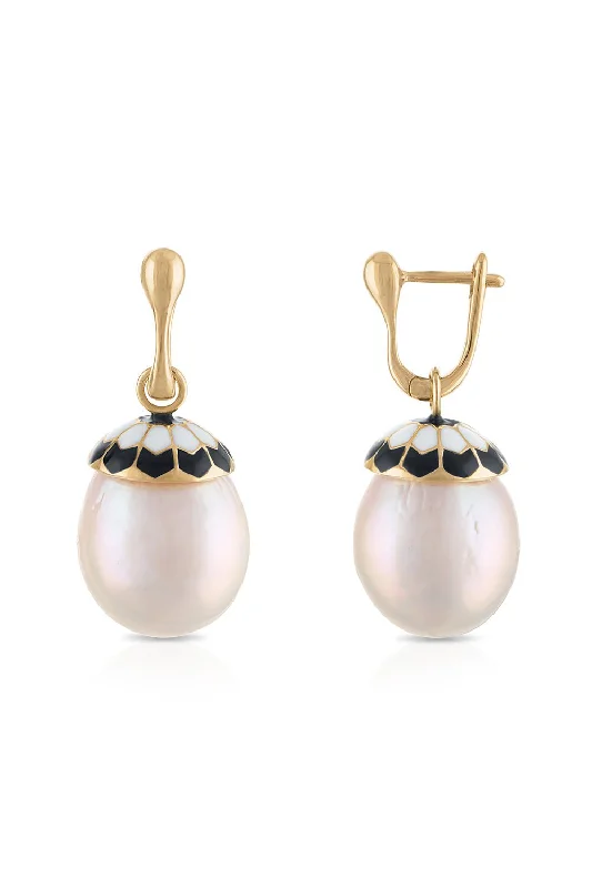 Drop Earrings for Fitness Activities -Sadaf Mosaic Pearl Drop Earrings