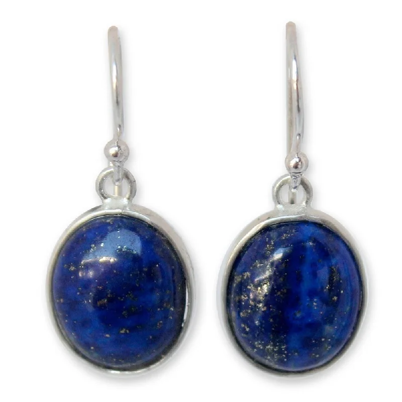 Drop Earrings with Vine Designs -NOVICA Handmade Majestic Blue Lapis Lazuli Gemstone Drop Earrings (Thailand)