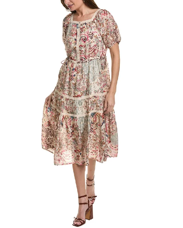 Retro Dresses for Throwback -Johnny Was Jungle Paisley Zenovia Silk Dress