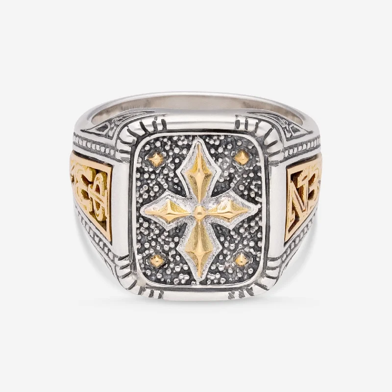 Rings with engraved constellations for stargazers -Konstantino Stavros Sterling Silver and 18K Yellow Gold Ring Sz 11 DKJ836-130 DKJ836-130