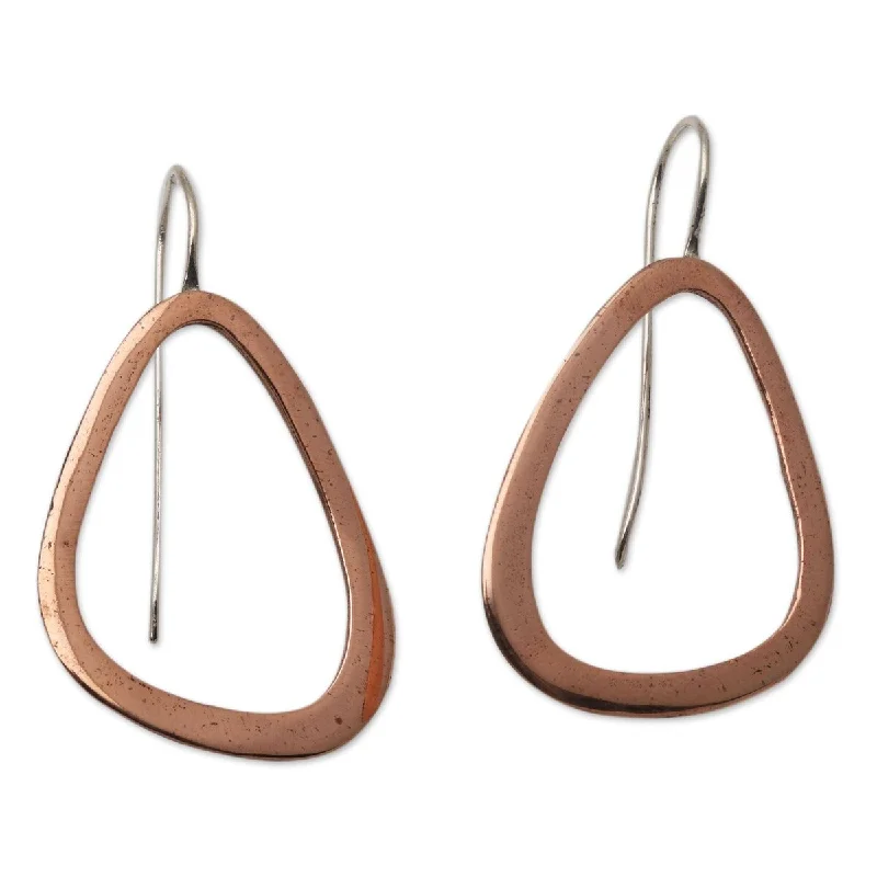 Lightweight Drop Earrings for All Day -NOVICA Delightful Abstraction, Copper drop earrings - 1.7*1