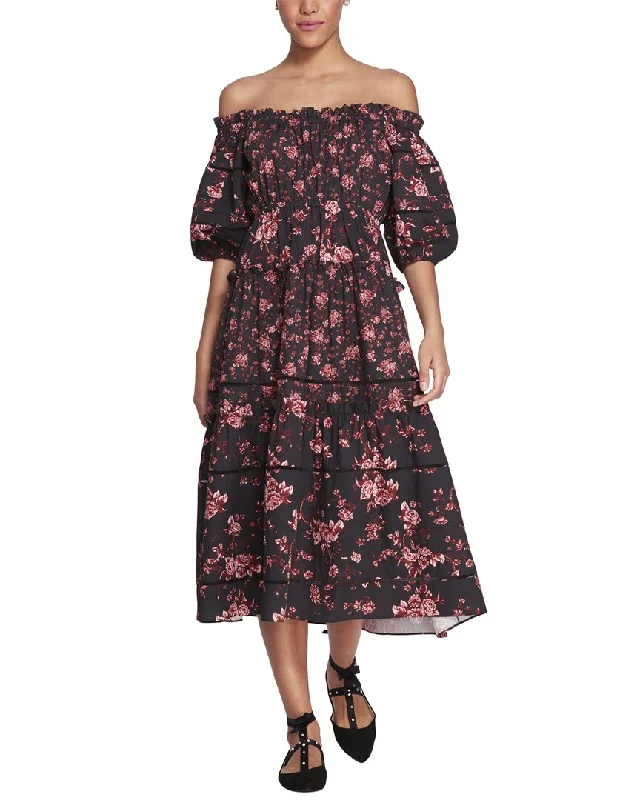 High-waisted Dresses for Flatter -Marchesa Notte Ayana Printed Dress