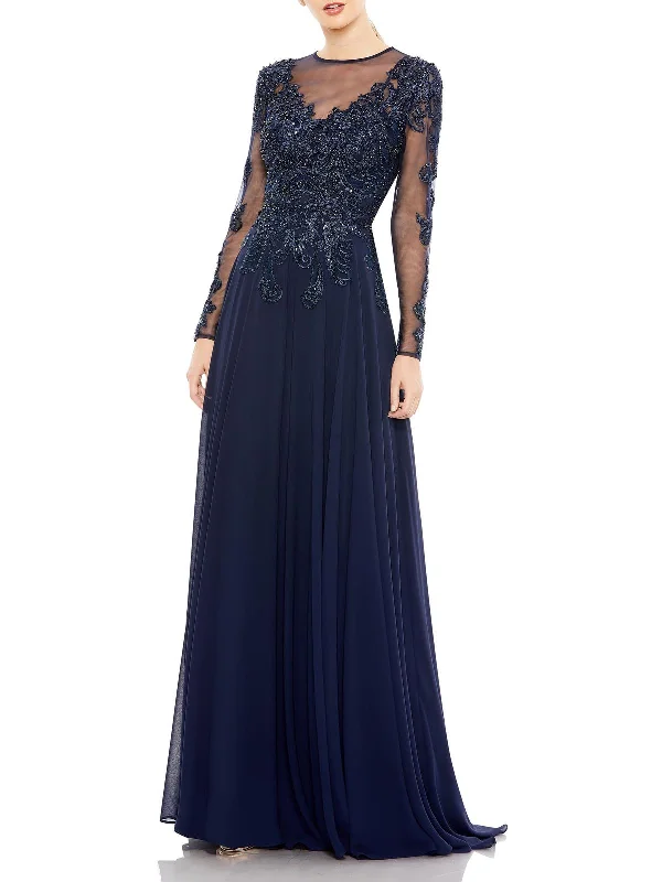 Retro Dresses for Throwback -Womens Embellished Embroidered Evening Dress